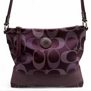 COACH Vintage Purple Signature Stripe File Bag - Style F20061